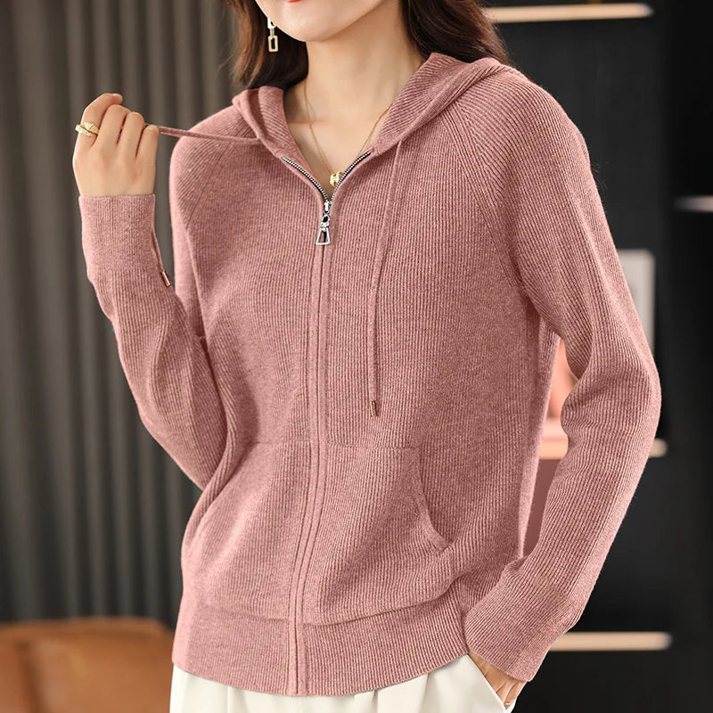 Eira Wool Blend Zip Cardigan