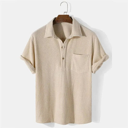 Montclair Waffle Knit Cotton Polo Shirt