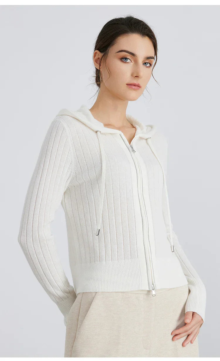 Milan Ribbed Zip Knit Cardigan