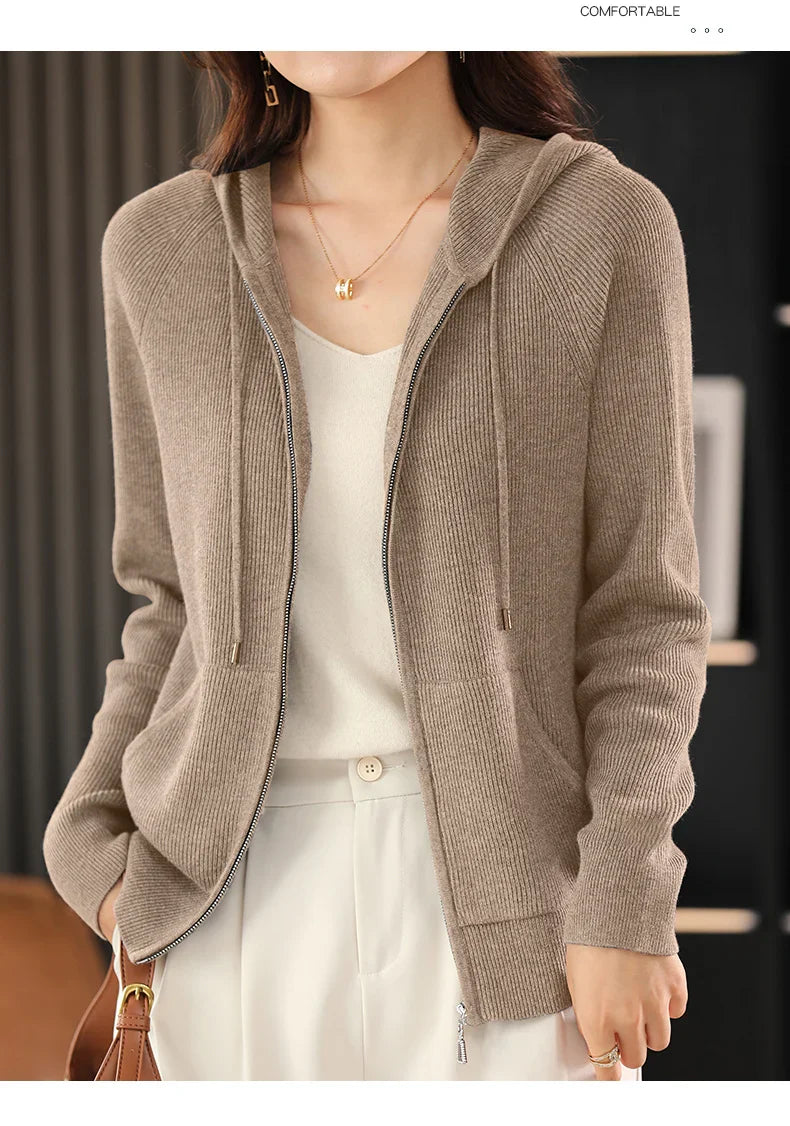 Eira Wool Blend Zip Cardigan
