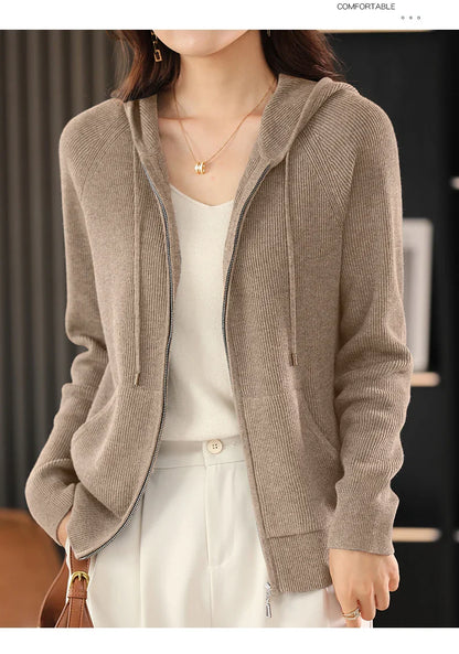 Eira Wool Blend Zip Cardigan
