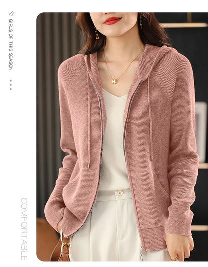 Eira Wool Blend Zip Cardigan