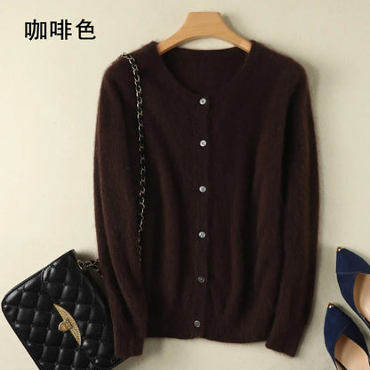 Lunara Mink Cashmere Blend Cardigan