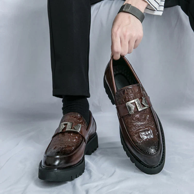 Venezia Croc Texture Loafers