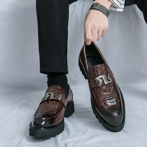Venezia Croc Texture Loafers