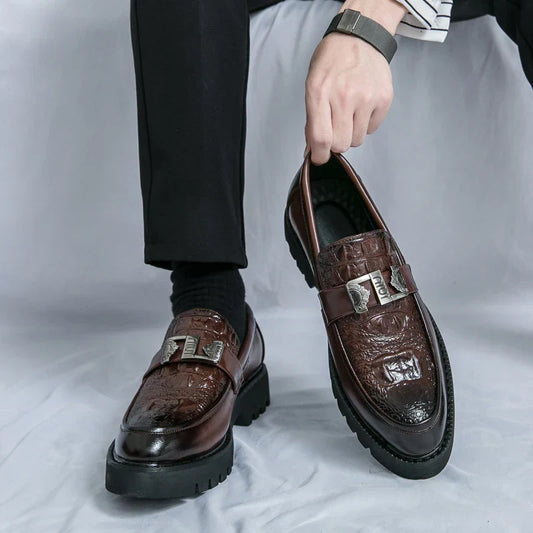 Venezia Croc Texture Loafers