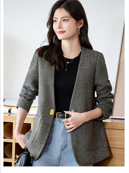 Liana Single Button Wool Blazer