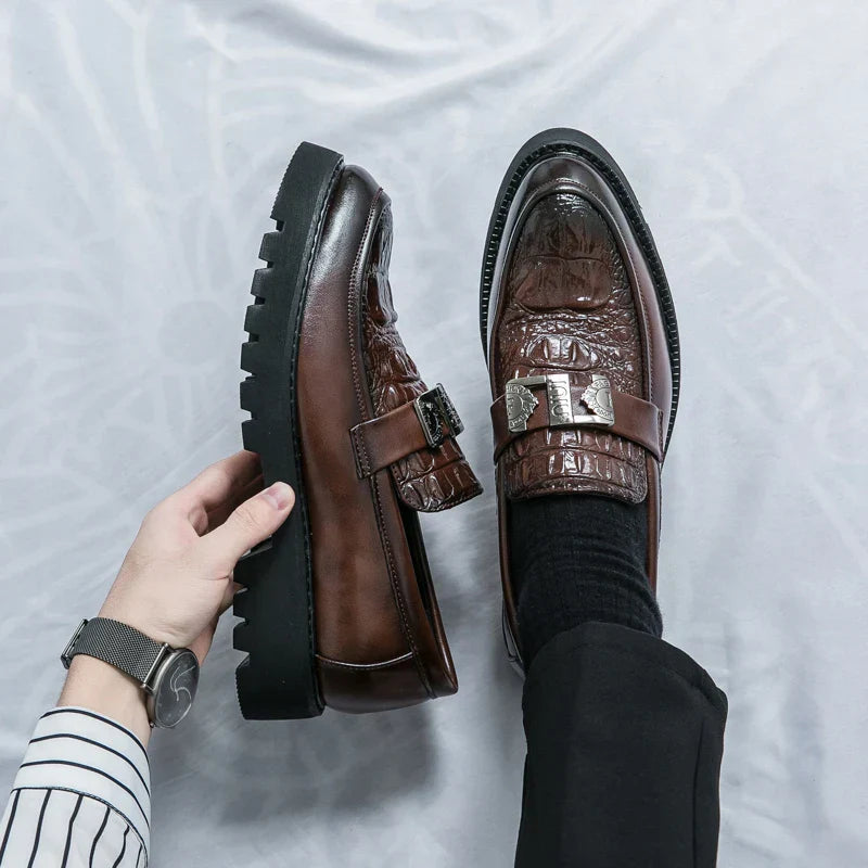 Venezia Croc Texture Loafers
