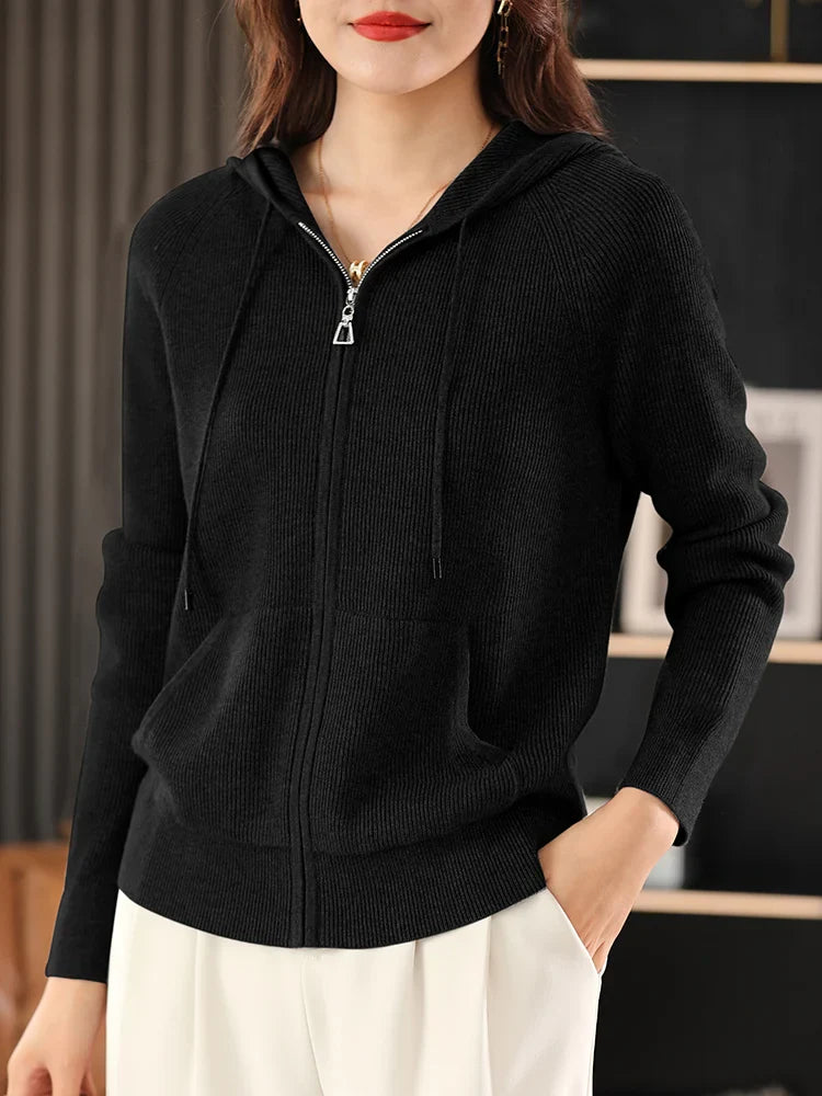 Eira Wool Blend Zip Cardigan