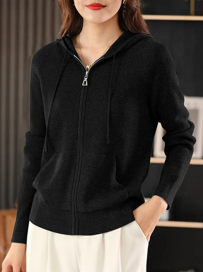 Eira Wool Blend Zip Cardigan