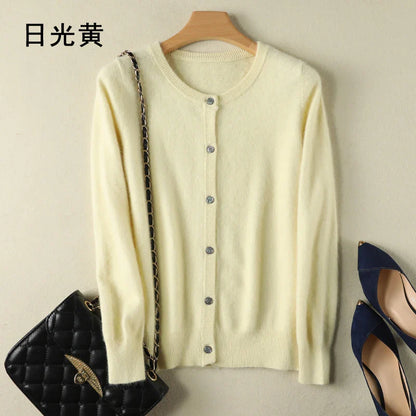 Lunara Mink Cashmere Blend Cardigan