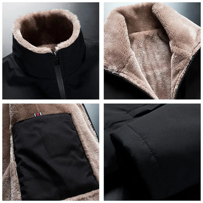 Men's Black Fluffy Lined Jacket