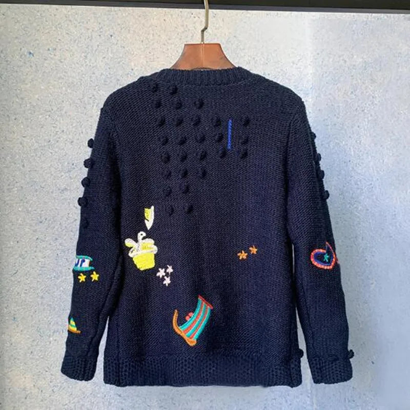 Embroidered Christmas Cardigan