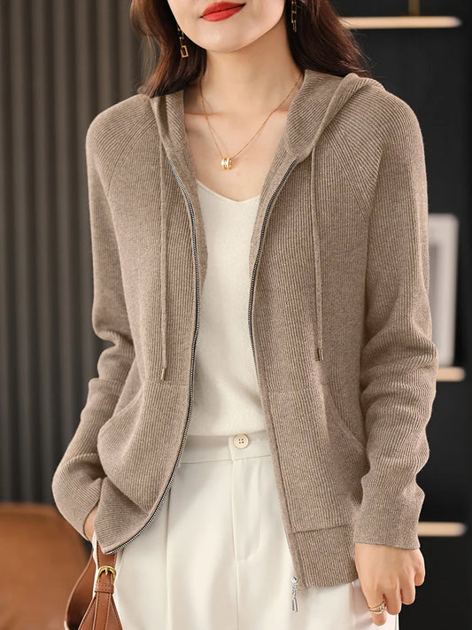 Eira Wool Blend Zip Cardigan