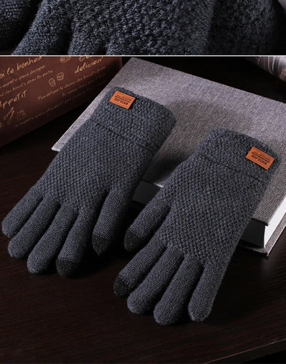 Men’s Rhombus Knit Touchscreen Gloves