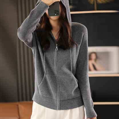 Eira Wool Blend Zip Cardigan