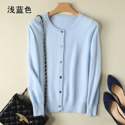 Lunara Mink Cashmere Blend Cardigan
