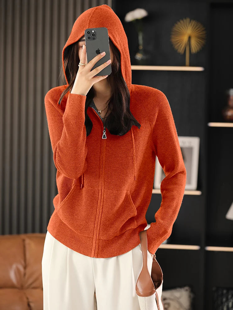 Eira Wool Blend Zip Cardigan