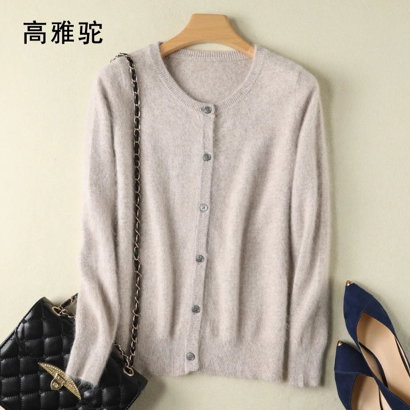 Lunara Mink Cashmere Blend Cardigan