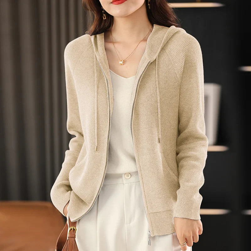 Eira Wool Blend Zip Cardigan