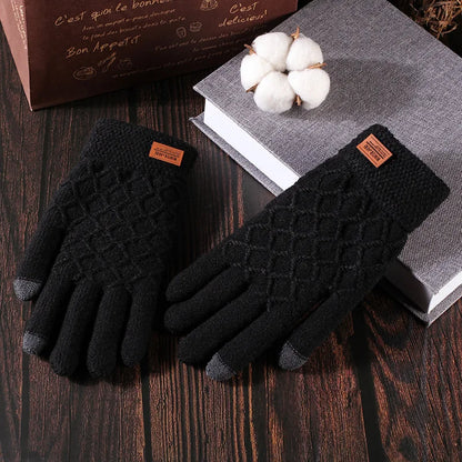 Men’s Rhombus Knit Touchscreen Gloves