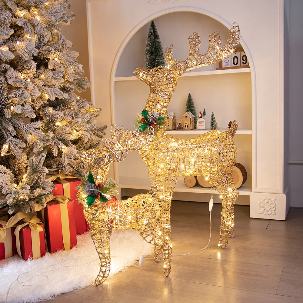 Elegant Iron Deer Figurine for Outdoor Display