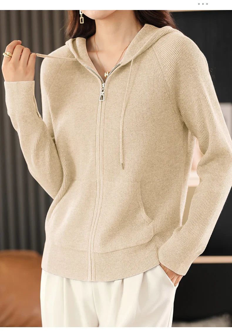 Eira Wool Blend Zip Cardigan