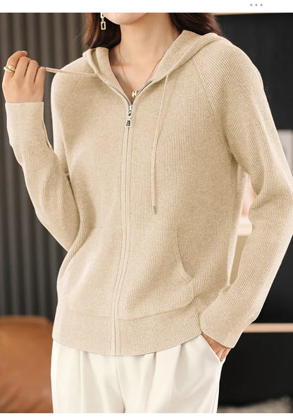 Eira Wool Blend Zip Cardigan