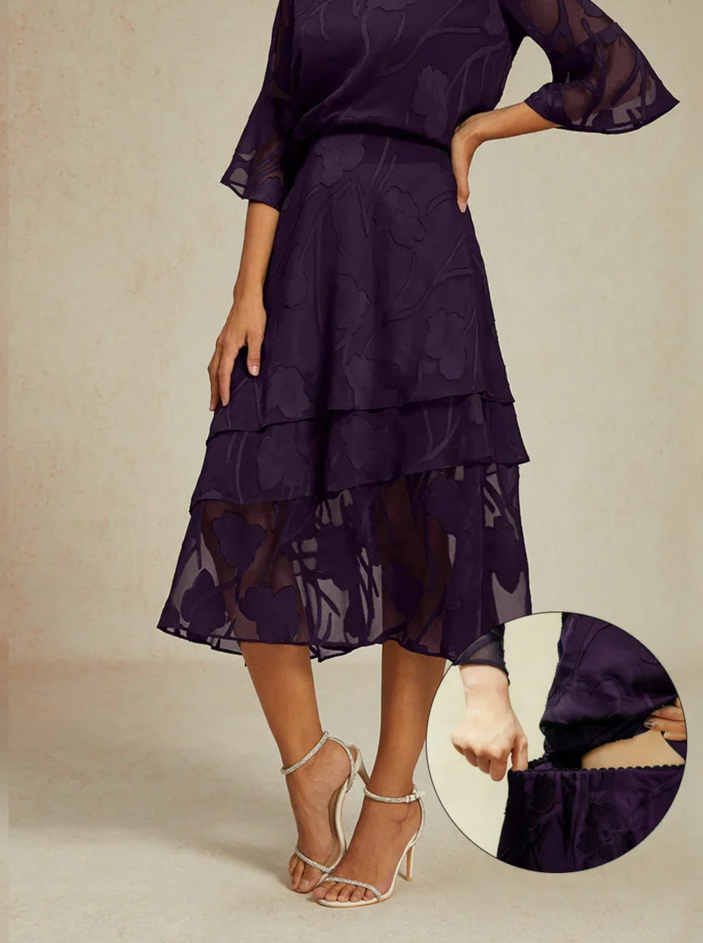 Floral Chiffon Midi Skirt