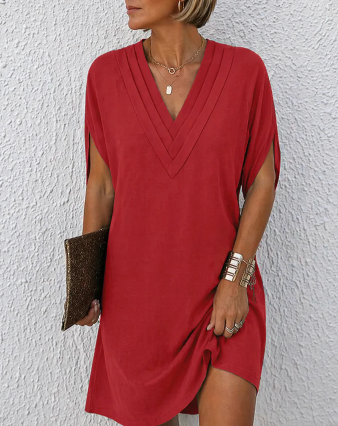Heike | V-Neck Wrap Detail Dress