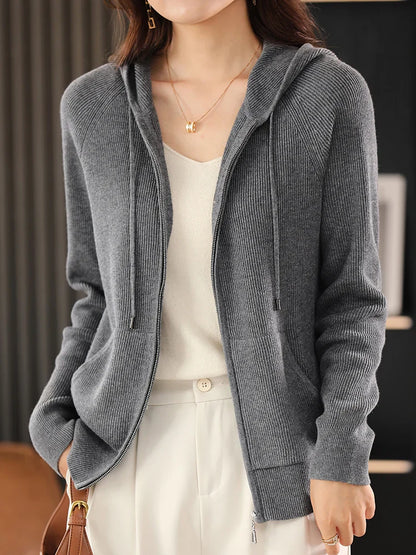 Eira Wool Blend Zip Cardigan