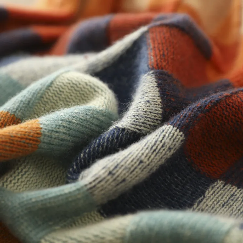 Cashmere Patchwork Turtleneck Sweater