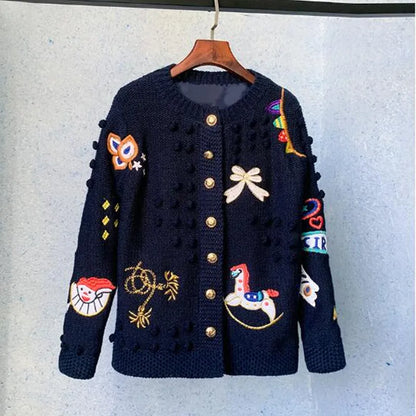 Embroidered Christmas Cardigan