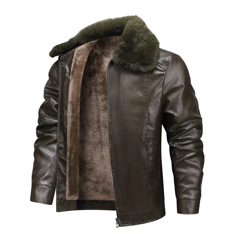 Kardel Faux Leather Fur Jacket