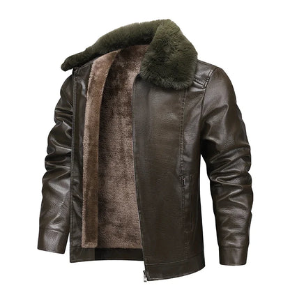 Kardel Faux Leather Fur Jacket