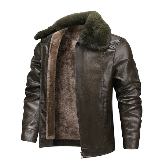 Kardel Faux Leather Fur Jacket