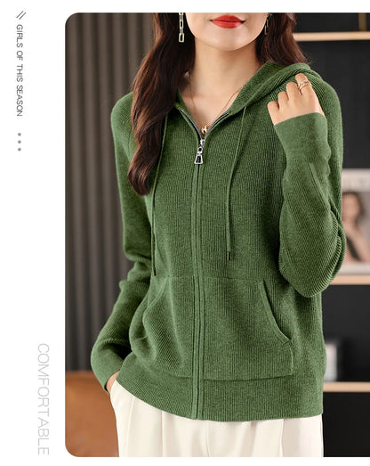 Eira Wool Blend Zip Cardigan