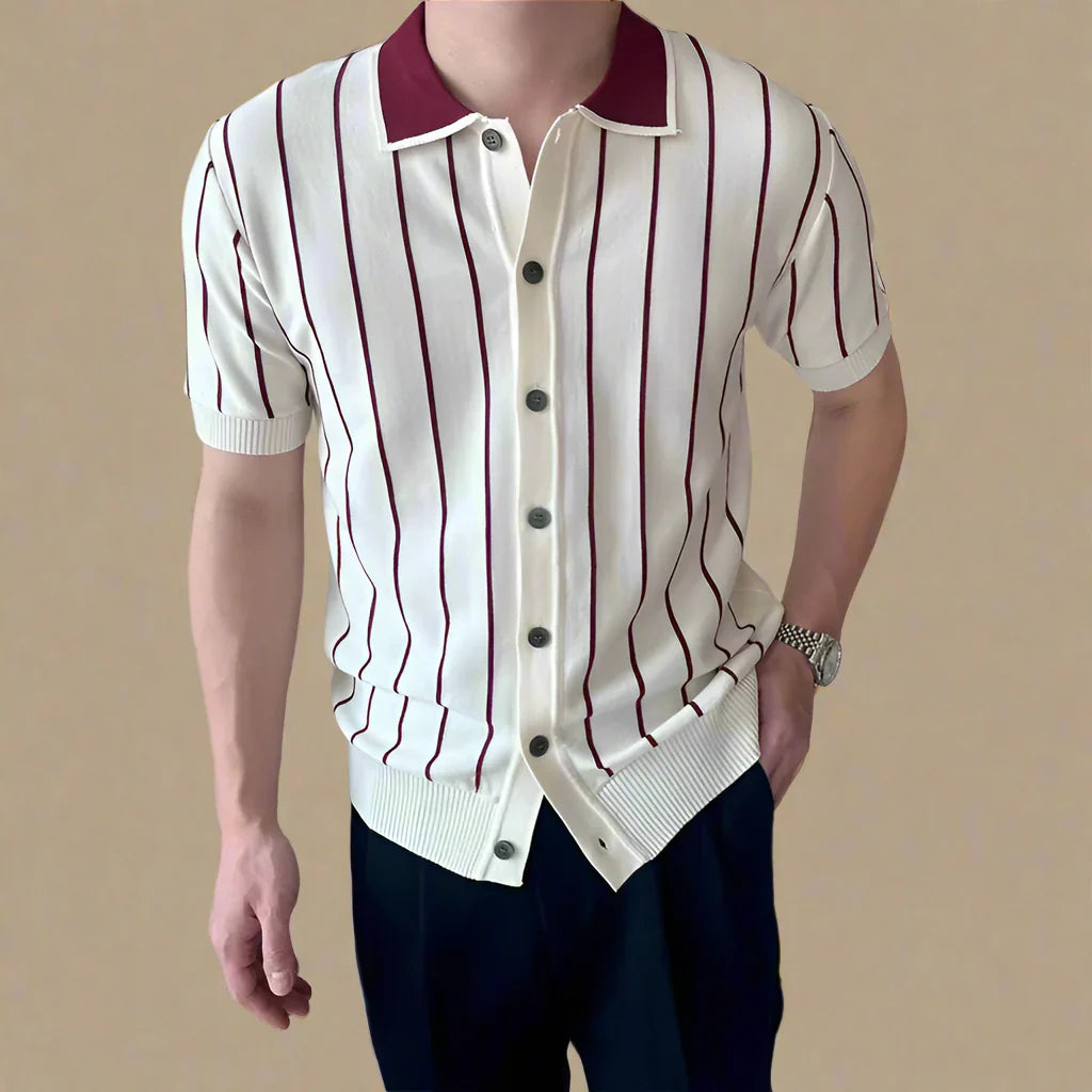 Matteo Striped Knit Polo