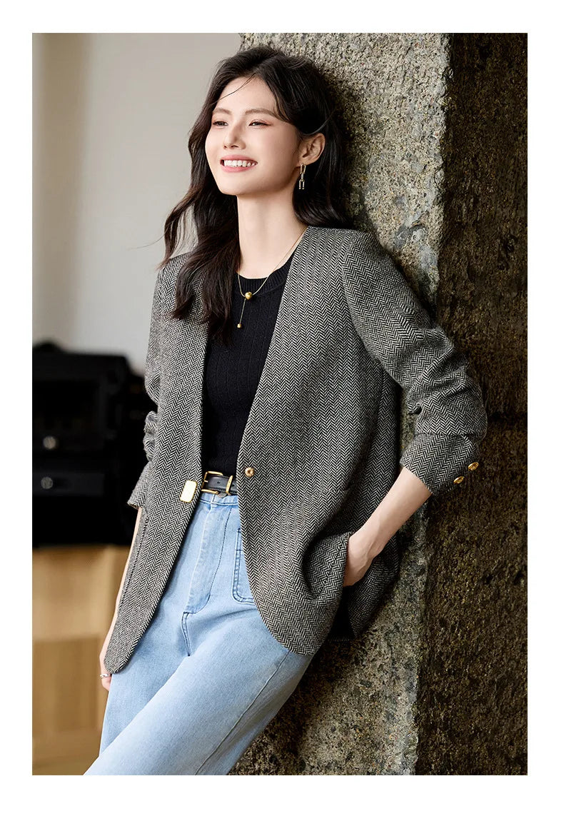 Liana Single Button Wool Blazer