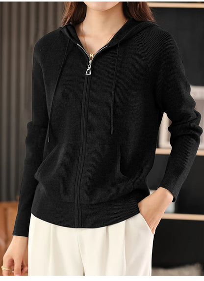 Eira Wool Blend Zip Cardigan