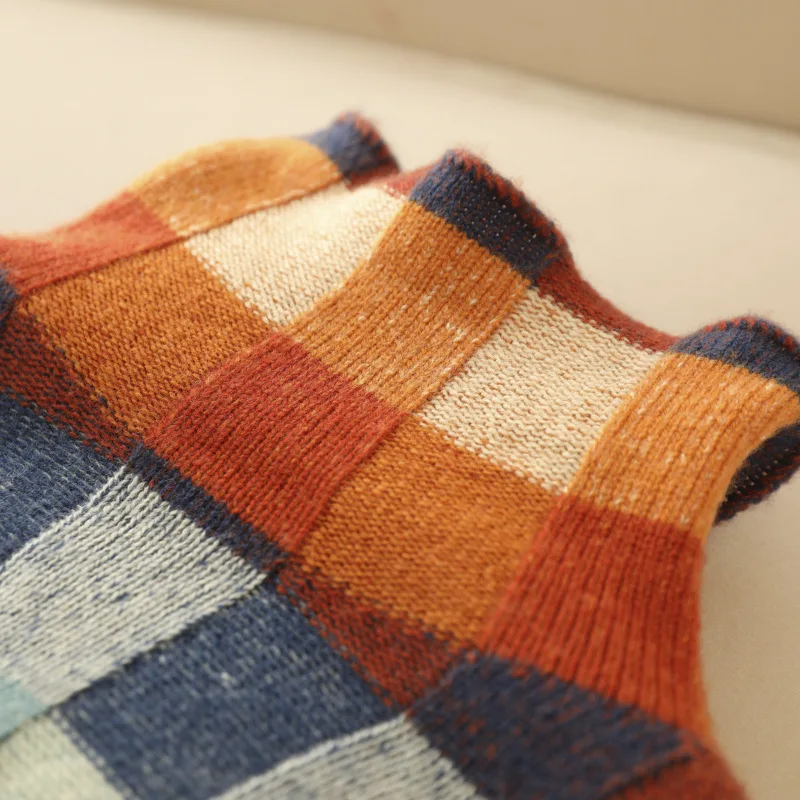 Cashmere Patchwork Turtleneck Sweater