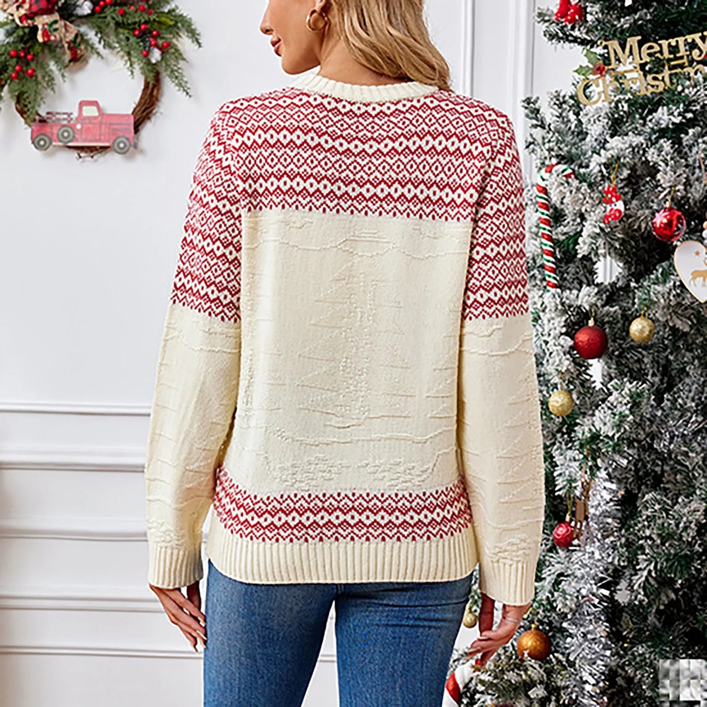 Women’s Reindeer Christmas Sweater - Members