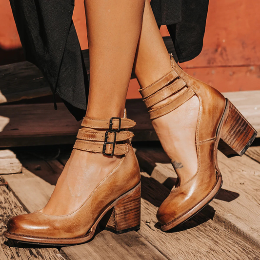 Aubrey Block Heel Ankle Shoes - Members