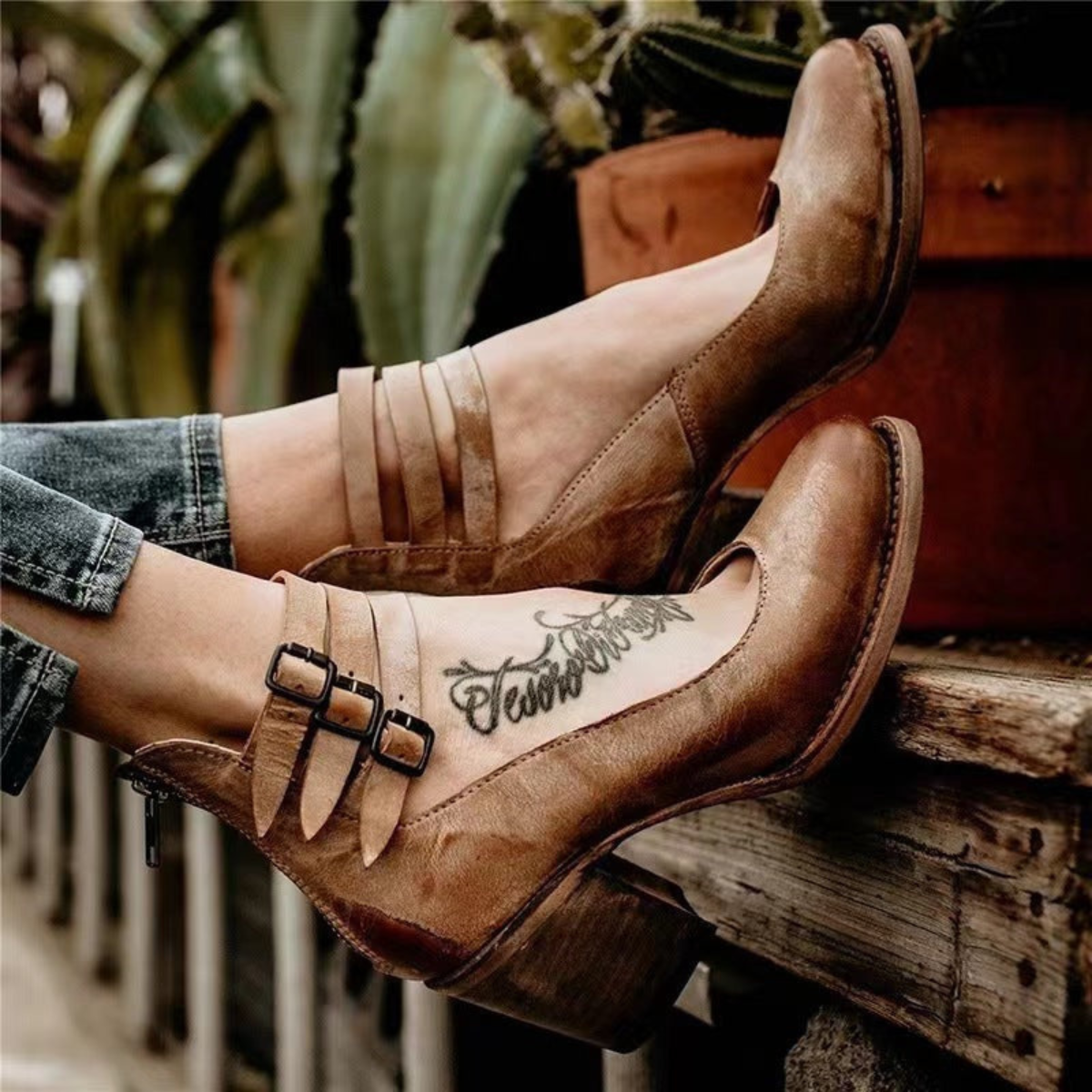 Aubrey Block Heel Ankle Shoes