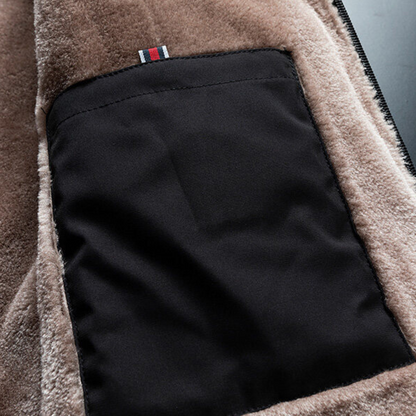 Men's Black Fluffy Lined Jacket