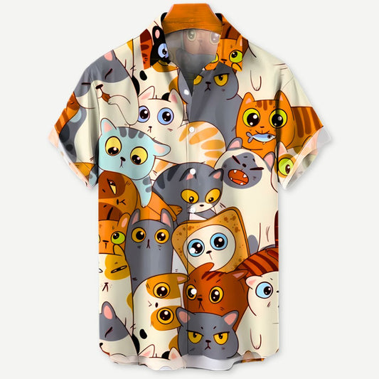 Relaxed "Kitty Chaos" Shirt