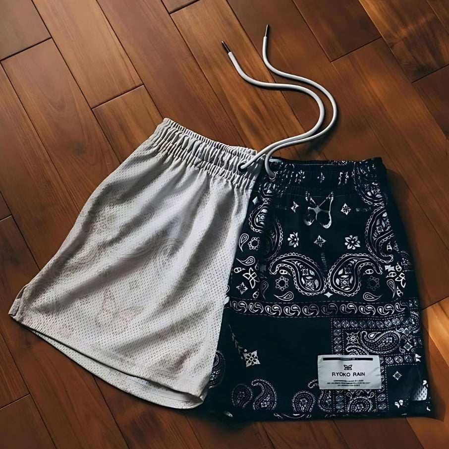 Two Toned Paisley Shorts