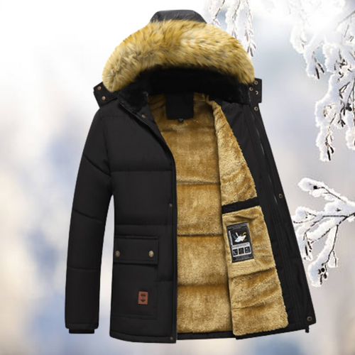 Men’s Insulated Down Parka with Faux Fur Hood  Heavy Duty Cold Weather Jacket