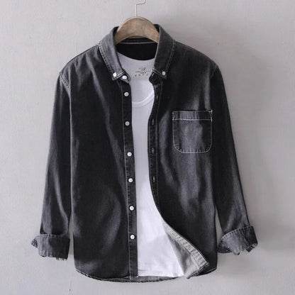 Dresden Cotton Denim Long Sleeve Shirt