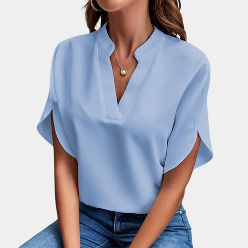 Luna Draped V Neck Top